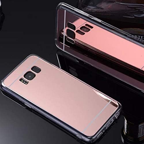 Shinyzone Plating Mirror Case for Samsung Galaxy S8 Plus,Luxury Mirror Makeup Soft Rubber [Electroplating Technology] Reflective Back Shell Cover for Samsung Galaxy S8 Plus-Rose Gold