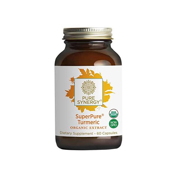 Pure Synergy SuperPure Turmeric Extract | 60 Capsules | USDA Organic | Non-GMO | Vegan | with Curcumin | Highly Bioavailable