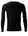 FLATSEVEN Men's Slim Fit Casual Long Sleeve Henley T Shirt (THL100) Black, L
