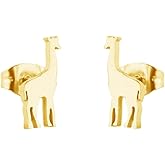 Simple Giraffe Small Stud Earrings for Women Stainless Steel Animal Piercing Studs Earring Lovely Jewelry Gifts Birthday