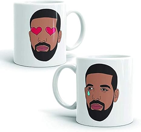 Amazon De H23ilaryvogt Drake Tasse Kaffeetasse Weinen Drake Tasse Herz Augen Drake Tasse Doppelseitig Emotional Drake Fan Geschenk Valentinstag Geschenk Lustige Tasse