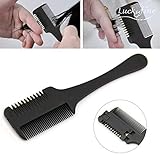 LuckyFine Double Sides Hair Razor Comb Cutter Cutting Thinning Shaper Haircut Grooming Men Women Hair Trimmer Hair Styling Tool