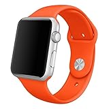 Apple Watch Band 38MM, Beata Soft Silicone Replacement Apple Sport Band for iWatch Series 3, Series 2, Series 1,Sport & Edition, S/M Size - Orange