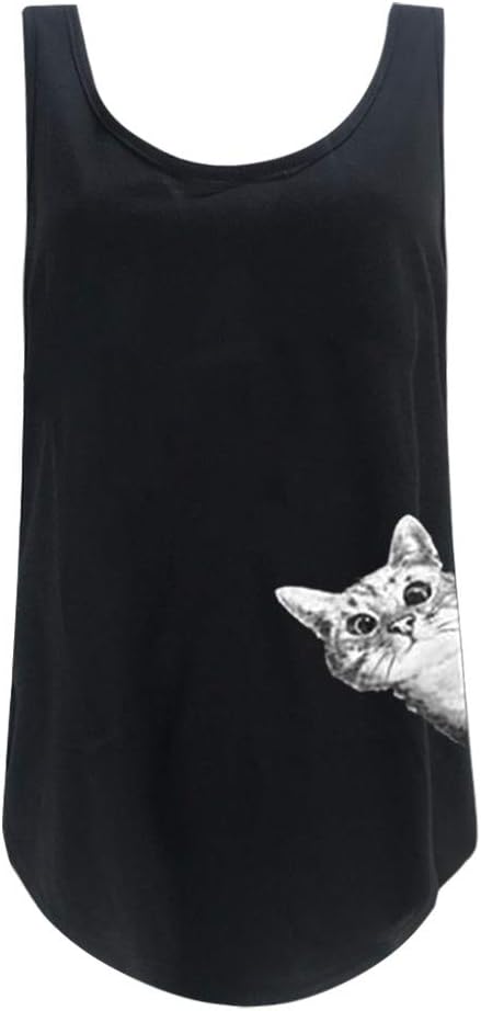 Kulywon Vest Tank Top Women Letter Vest Sleeveless Loose Crop Tops Tank Tops Blouse Tops T-Shirt