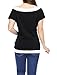 Allegra K Women Boat Neck Short Sleeve Color Block Tee Shirts White M