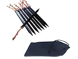 Tent Stakes Ultralight Aluminum Camping Hiking Peg with Reflective Pull Cords & Pouch Tri Cone - Y Beam Design, 8 Pack