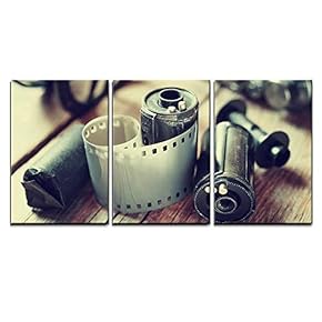 Old Photo Film Rolls Cassette and Retro Camera...