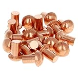 Aicosineg 50pcs 0.31" Length Copper Solid Rivets M5