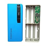 LED Display 5X 18650 USB Power Bank Battery Charger Case DIY Box For iPhone Sumsang,Tuscom (Blue)