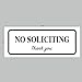 LK Factory No Soliciting Sign - 2” x 5” Self Adhesive Black on White Vinyl Sticker for Outdoor & Indoor Use - High Quality UV Stable Home & Business Decal