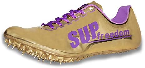 purple and gold track spikes