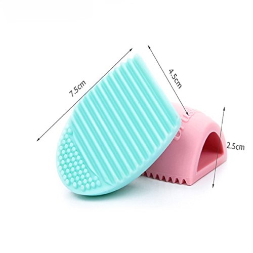 Tonsee Cosmetic Makeup Brush Finger Glove Silicone Hand Cleaning Tool (Green)