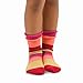 TeeHee Little Girls Cotton Crew Basic Roll Top Socks 6 Pair (6-8 Years, Indian Stripe)
