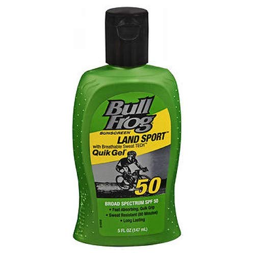 BullFrog Land Sport, Quik Gel Sunscreen SPF 50 5 oz (Pack of 3)