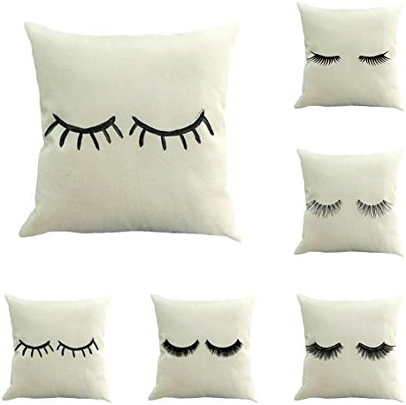 Lilac Beauty Eyelash Black Mascara Fashion Throw Pillow Case Cover 18x18 Inches(5 pcs)