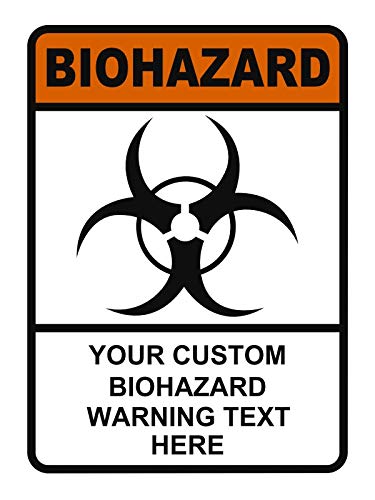BuildASignCustom Biohazard Sign, Add Your Biohazard Warning Text Safety Sign- 12" x 9", Decal