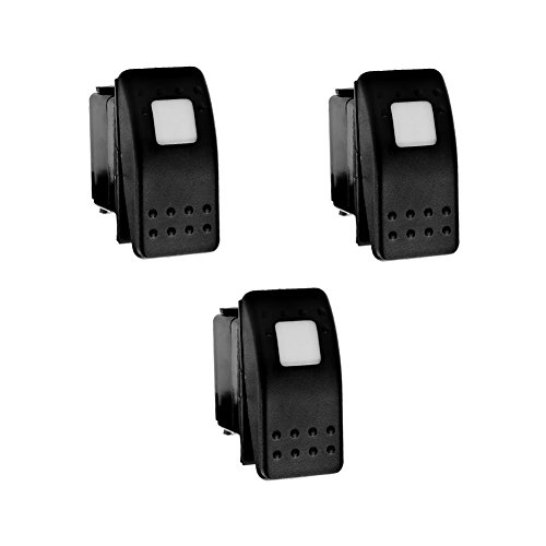 XT AUTO 12V 20 Amp 3pins White Light Rocker Switch Kit 3-pack