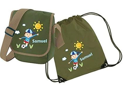 Mein Zwergenland Set 4 Kindergartentasche und Turnbeutel mit Namen, 2-teilig