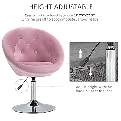 HOMCOM Modern Makeup Vanity Chair Round Tufted