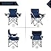 Suzeten Oversized Folding Camping Chairs Quad Arm Chair with Heavy Duty Lumbar Back Support, Cooler Cup Holder, Back Mesh Pocket, Shoulder Strap Carrying Bag, Navy Bluethumb 3