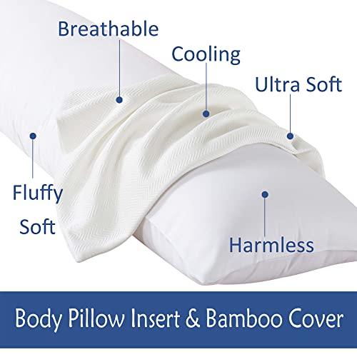 Ubauba Bamboo Body Pillow for Adults Long Body Pillow for Bed Full