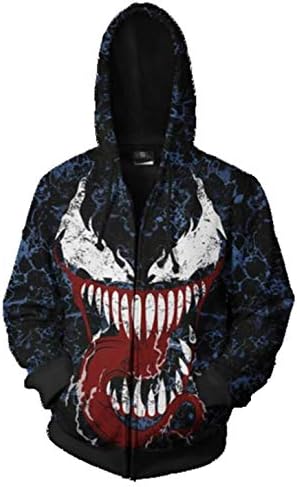 Unisex Superhero Cosplay Costume Cotton Fleece Hoodie Jacket with Zipper