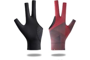 hssopa Billiards Glove, Snooker Cue Sports Gloves Anti-Slip Design, Quick-Dry Breathable Billiard Pool Gloves, 3 Finger Billiard Gloves Classic Size for Men and Women