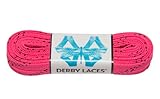 Hot Pink 108 Inch Waxed Skate Lace - Derby Laces for Roller Derby, Hockey and Ice Skates, and Boots