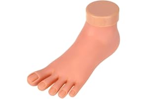 AORAEM Practice Fake Foot Flexible Movable Soft Silicone Fake Foot Tool for Nails Training Display Pink