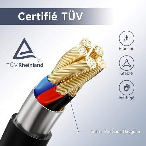 AUFYEV Electric Car Charger 3.6kW 5m, 6-16A Electric Car Charging Cable, Portability Cable Type 2 with LED Display and Bag, Compatible with EV/PHEV IEC 62196-2