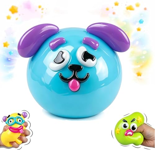 Last Page®Smushers Squishy - Curiosities Smushers Dog Face Swap Squishy Soft Moldable Cute Slow Rise Relaxing Sensory Fidget Relief Anxiety Stress Fun with Interchangeable Faces