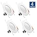 HyperSelect 6 Inch LED Downlight (5 Inch Compatible), 14W (75W Replacement), Retrofit LED Recessed Lighting Fixture, 3000K (Soft White Glow), CRI80+, LED Ceiling Light (4 Pack)