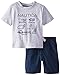 Nautica Boys' 2 Piece Graphic Crew Neck Tee with Drawstring Short