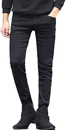 Shunht Men's Fashion Slim Fit Warm Thick Winter Jeans Trousers Little Feet Pants