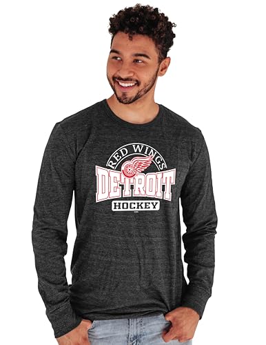 Detroit Red Wings NHL Officially Licensed Tri-Blend Long Sleeve T-Shirt Beards,…