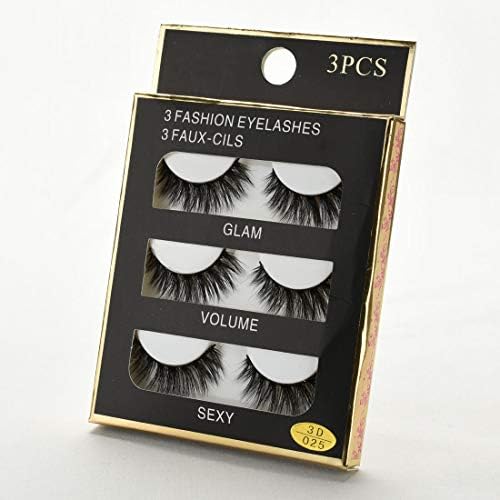 Pack of lashes 3D-025 (3 Pairs/1 Pack) Faux Mink Eyelash Dramatic Natural Eyelashes False Lower Lashes Fake Lashes Handmade Natural Falses Eyelashes Full Strip Lash