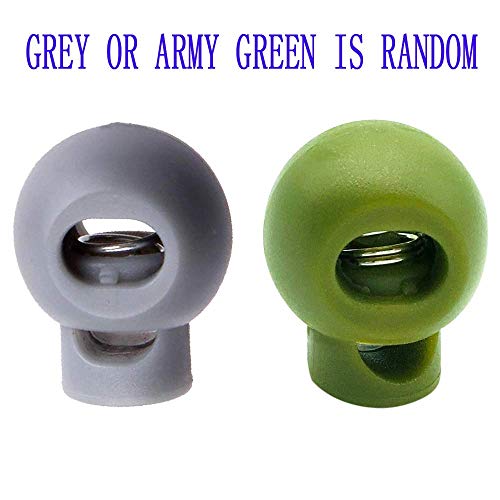 ACKLLR 60 Pcs Plastic Cord Locks, Single Hole End Spring Toggle Stopper Slider for Drawstring Backpack Rucksack Craft Supplies - 6 Colors,Round Ball Shape