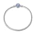 NinaQueen 925 Sterling Silver Snake Chain Bracelet with Blue Clasp Charms 8.3 Inches