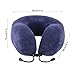 D-Jeesian Super Soft U-shaped Neck Pillow Memory Foam Head & Neck Support for Travel With Portable Carrying Bag (Dark Blue)
