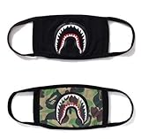 Xshelley 2-pack Shark Face Mask,cotton mask funny Anti-dust Face mask,Ski Cycling Camping Half Face Mouth Masks for Boys and Girls