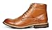 Bruno MARC BERGEN-03 Men's Formal Classic Notched Lace Up Perforated Leather Lined Ankle High Oxford Dress Boots BROWN SIZE 9.5