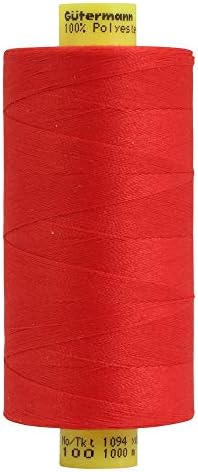 1000m Spool of Gütermann MARA 100 100% Polyester Thread, 156 Red
