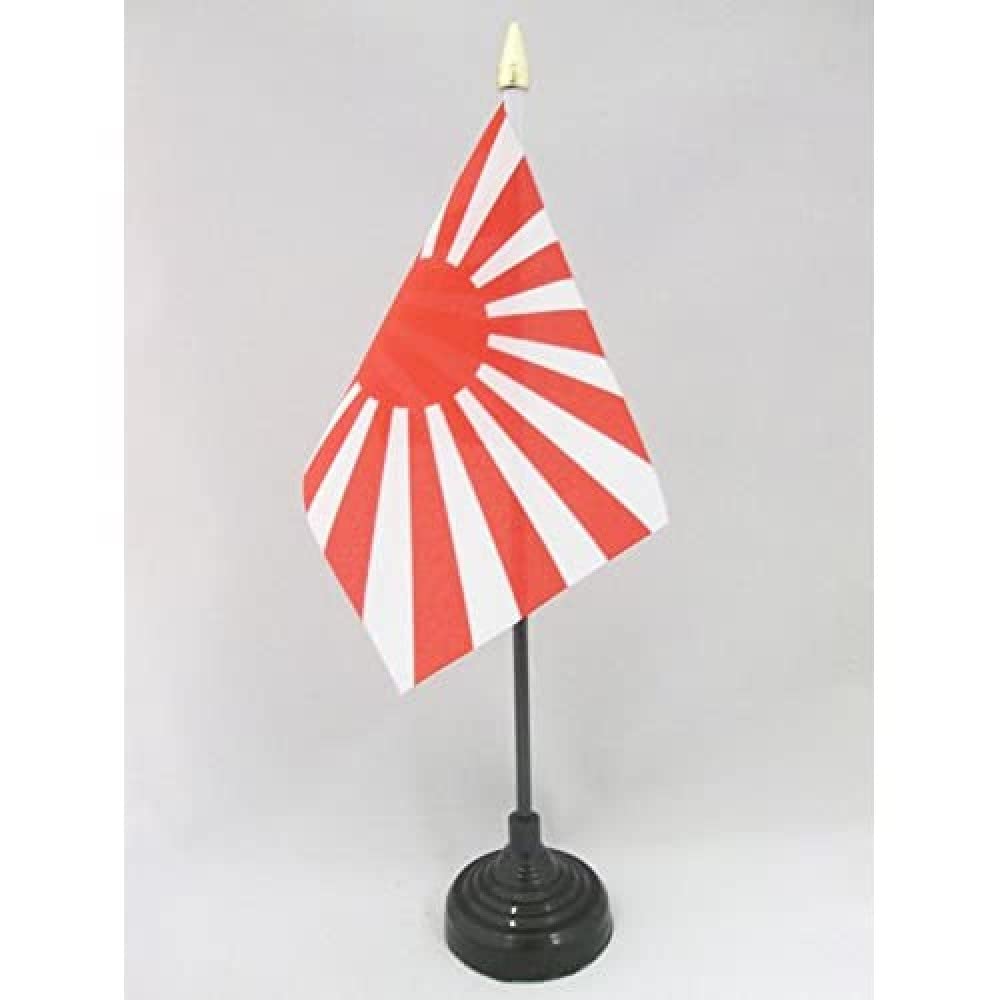 AZ FLAG - Japan WWI Table Flag 4'' x 6'' - Imperial Japanese Mini Desk Flag 100% Polyester 15 x 10 cm - Office Mini Banner with 10'' Pole - Golden Spear