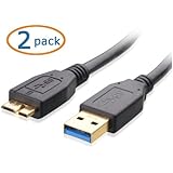 Cable Matters 2 Pack, SuperSpeed USB 3.0 Type A to Micro-B Cable in Black 3 Feet