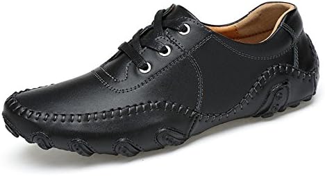 ChicWind Men's Comfy Driving Car Leather Loafers Boat Shoes Moccasins Black