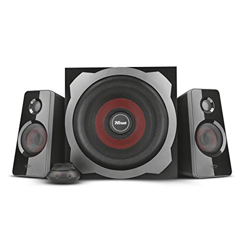 Trust-Gaming-GXT-38-Tytan-21-PC-Gaming-Speaker-System-with-Subwoofer-for-Computer-and-Laptop-120-W-UK-Plug-BlackRed