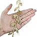 Set of 3 Leaf Ribbon Leaf Trim in Gold Green Vine Trim by The Yard Satin Vine Leaves Garlands Leaf Balloon Tail Gift Wrap Packaging Ribbon Party Garland Embellishment Hair Ribbon G Ribbon Gift Ribbon