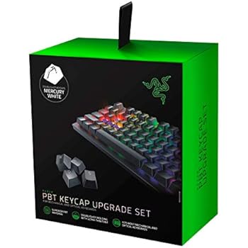 Razer Doubleshot PBT Keycap Upgrade Set for Mechanical & Optical Keyboards: Compatible with Standard 104/105 US and UK layouts - Mercury White