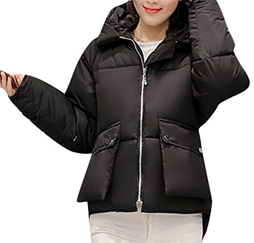 Friendshop Women's Winter Solid Outwear Hoodies Thicken Parkas Down Coat Jacket