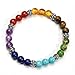 MILAKOO 2 Pcs 8MM/10MM Beads Yoga Reiki Healing Bracelet 7 Chakra Beads Hollow Heart Charm Bracelet